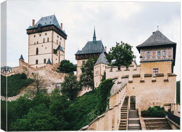 Yard of Karlstejn Castle in Czech Republic  Canvas Print by Dietmar Rauscher