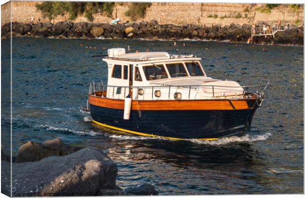 Comena Corallo 37 Gozzo Boat in Massa Lubrense, Italy Canvas Print by Dietmar Rauscher