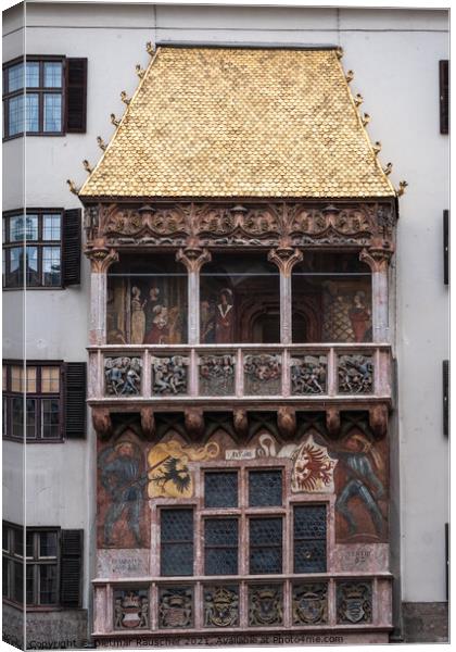 Goldenes Dachl or Golden Roof in Innsbruck, Tyrol, Austria Canvas Print by Dietmar Rauscher