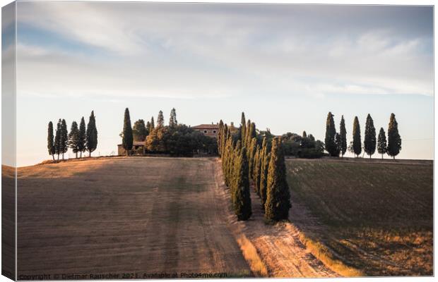 Villa Poggio Manzuoli or Gladiator House in Val d'Orcia, Tuscany Canvas Print by Dietmar Rauscher