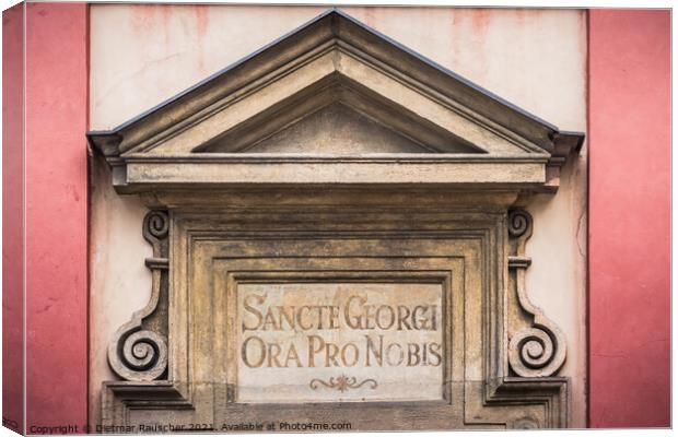 Inscription Sancte Georgi Ora pro Nobis above the Entrance to Sa Canvas Print by Dietmar Rauscher