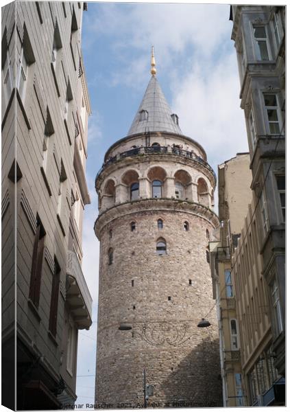 The Famous Galata Tower in IStanbul, Turkey Canvas Print by Dietmar Rauscher