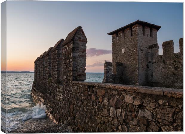 Sirmione Scaliger Castle Fortified Port Entrance Canvas Print by Dietmar Rauscher