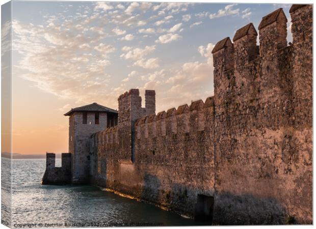 Sirmione Scaliger Castle Fortified Port Entrance Canvas Print by Dietmar Rauscher