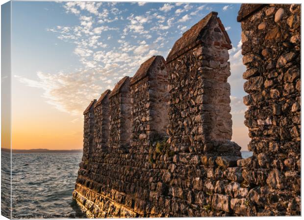 Sirmione Scaliger Castle Fortified Port Entrance Canvas Print by Dietmar Rauscher