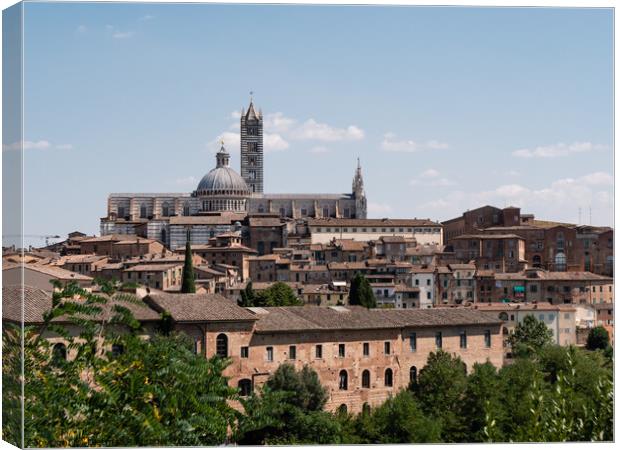 Siena Cityscape with Duomo di Siena Cathedral Canvas Print by Dietmar Rauscher