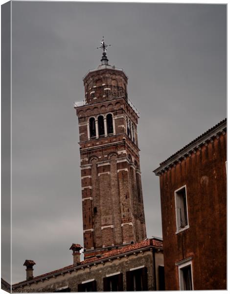 Santo Stefano Leaning Bell Tower in Venice Canvas Print by Dietmar Rauscher