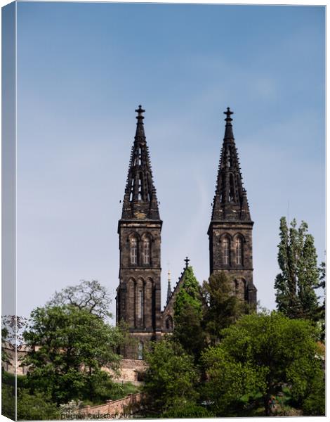 Vysehrad Basilica in Prague, Czech Republic Canvas Print by Dietmar Rauscher