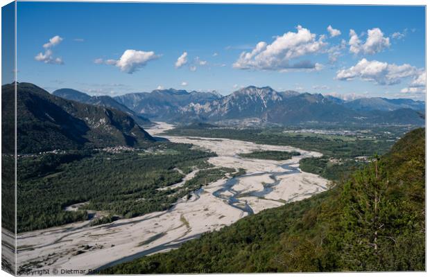 Tagliamento River Valley in Friuli, Italy Canvas Print by Dietmar Rauscher