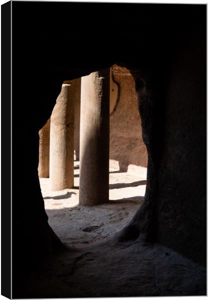 Urn Tomb Colonnade Detail in Petra, Jordan Canvas Print by Dietmar Rauscher