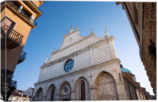 Vicenza Cathedral Gothic Facade, the Duomo di Vicenza in Veneto, Canvas Print by Dietmar Rauscher