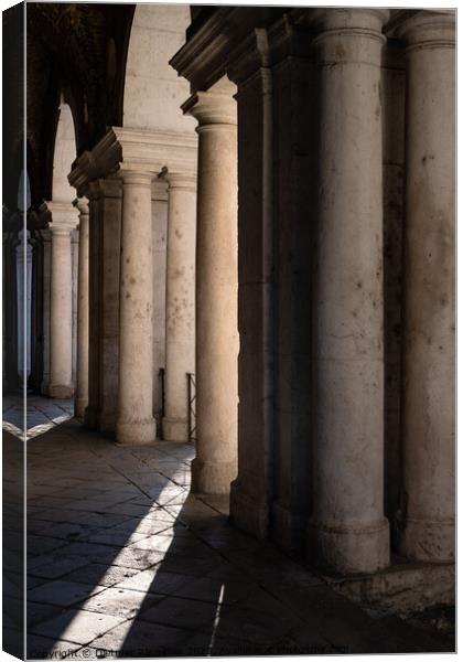 Columns of the Loggia of the Basilica Palladiana in Vicenza  Canvas Print by Dietmar Rauscher