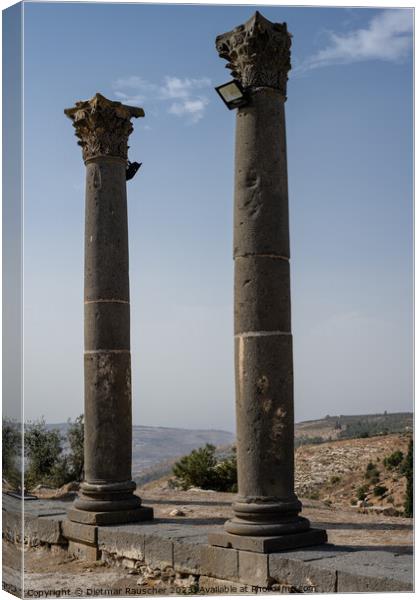 Basalt Columns in Gadara, Umm Qays, Jordan Canvas Print by Dietmar Rauscher