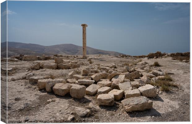 Machaerus Castle Ruins in Jordan Canvas Print by Dietmar Rauscher