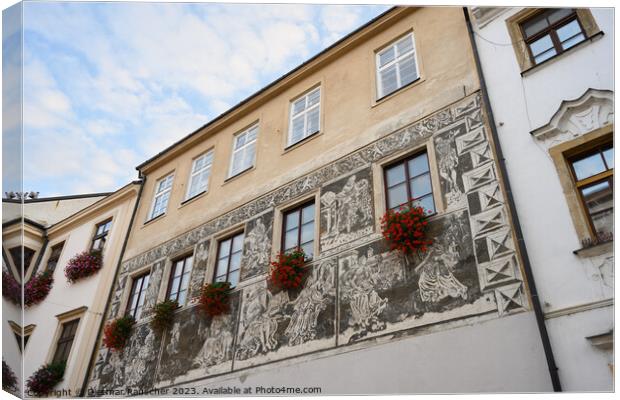 Town House with Sgraffito Facade in Znojmo Canvas Print by Dietmar Rauscher