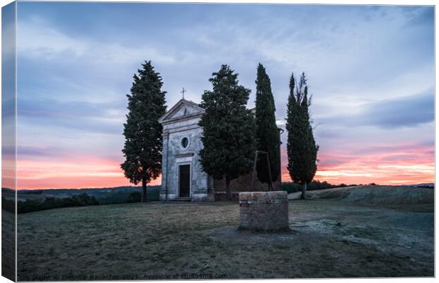 Chapel Capella della Madonna di Vitaleta in Val d' Orcia, Tuscan Canvas Print by Dietmar Rauscher