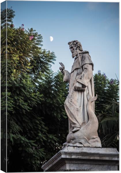 Monumento a Sant Antonio Abate Statue in Sorrento Canvas Print by Dietmar Rauscher