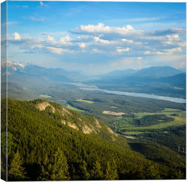 Columbia Valley from Mount Swansea Britihs Columbia Canvas Print by Shawna and Damien Richard
