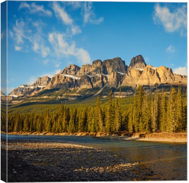 Castle Mountain in Banff National Park Alberta Canvas Print by Shawna and Damien Richard