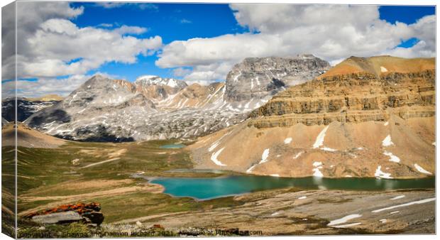 Mountain and Lake View from Dolomite Pass, Banff Canvas Print by Shawna and Damien Richard