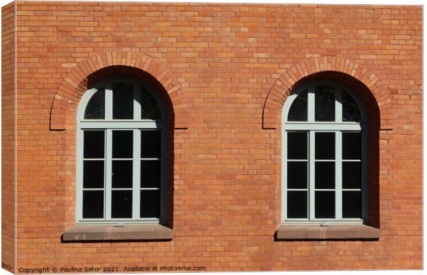 Red brick and windows Canvas Print by Paulina Sator
