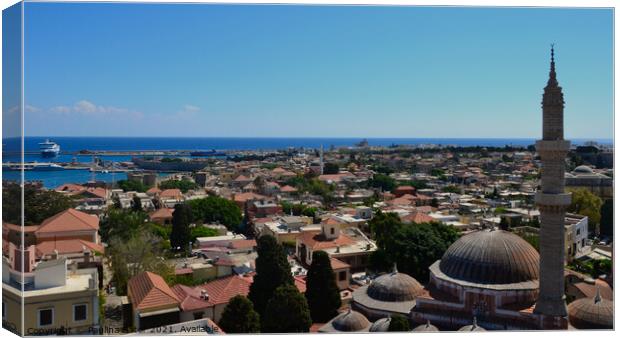 Panorama of Rhodes town, Greece Canvas Print by Paulina Sator