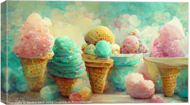Ice cream fantasy Canvas Print by Paulina Sator