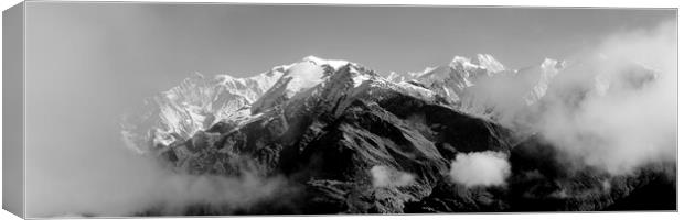 Mont Blanc Black and white france Canvas Print by Sonny Ryse