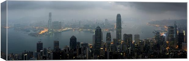 Hong Kong Skyline at night Canvas Print by Sonny Ryse