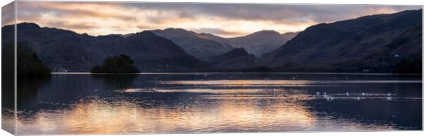 Derwentwater sunet the lake district Canvas Print by Sonny Ryse