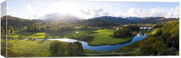 River Brathay and Skelwith Aerial Lake District Canvas Print by Sonny Ryse