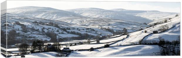 Thwaite in winter Swaledale Yorkshire Dales black and white Canvas Print by Sonny Ryse