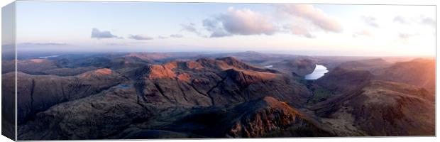 Great gable and Scafell Pike Aerial Lake District Canvas Print by Sonny Ryse