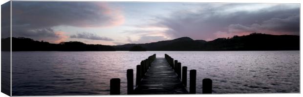 Coniston Water Boat Jetty Sunset Lake District Canvas Print by Sonny Ryse