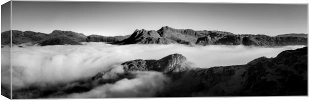 Side Pike Cloud Inversion Lake Dsitrict Black and white Canvas Print by Sonny Ryse