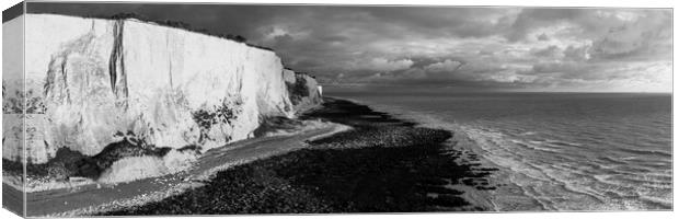 White Cliffs of Dover black and white Canvas Print by Sonny Ryse