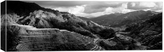 Banaue Rice terraces Philippines black and white Canvas Print by Sonny Ryse