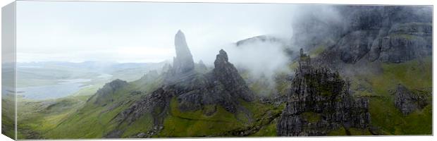 Old Man of Storr in the mist Isle of Skye Scotland Canvas Print by Sonny Ryse