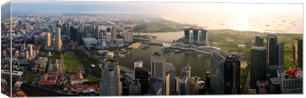 Singapore aerial cityscape sunrise Canvas Print by Sonny Ryse