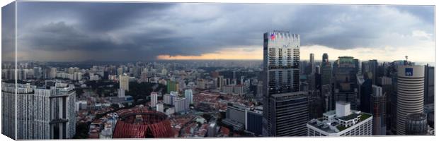 Singapore Stormy City Canvas Print by Sonny Ryse