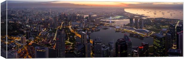 Singapore sunrise aerial Canvas Print by Sonny Ryse