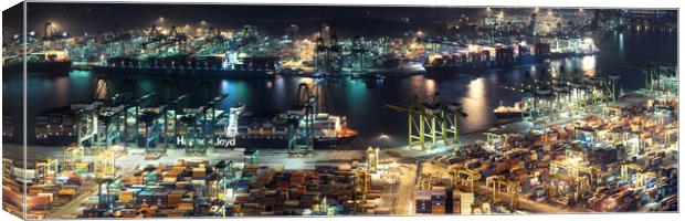 Singapore Tanjong Pagar Docks at night 2 Canvas Print by Sonny Ryse