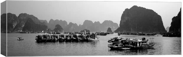 Ha Long Bay fishing boats Vietnam Canvas Print by Sonny Ryse