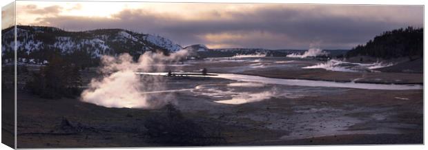 Lower Geyser Valley Yellostone National Park USA Canvas Print by Sonny Ryse