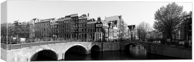Keizersgratch Emperor's canal Amsterdam black and white Canvas Print by Sonny Ryse