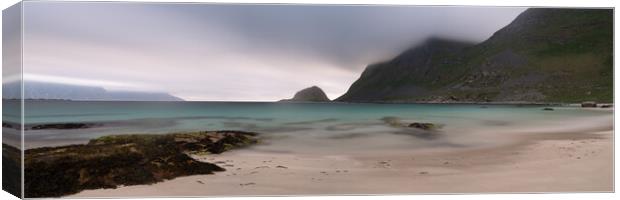 Haukland beach Vestvagoya Lofoten Islands Norway Canvas Print by Sonny Ryse