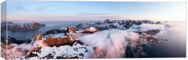 Lofoten Islands Cloud inversion at sunset arctic circle Norway Canvas Print by Sonny Ryse