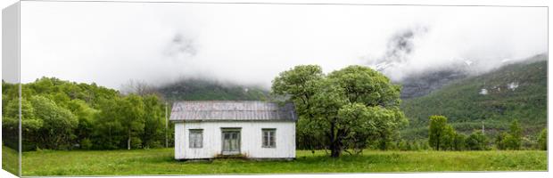 Norwegian house cabin Lofoten islands Canvas Print by Sonny Ryse