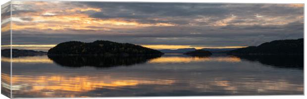 Trondheim Fjord sunset Norway Canvas Print by Sonny Ryse