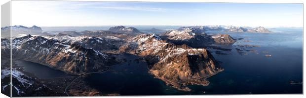 Valberg lofoten islands aerial drone Canvas Print by Sonny Ryse